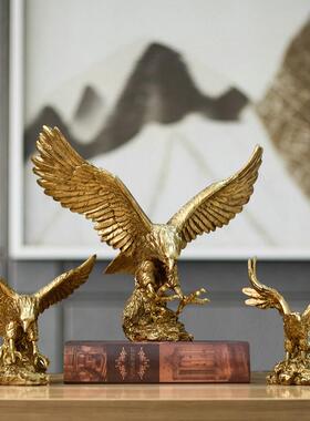 入户门玄关摆件柜子客厅高级感美式大鹏展翅老鹰树脂大展宏图开业