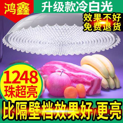 鸿鑫2025新款高显色LED全白生鲜灯猪肉灯冷鲜肉白光熟食水果灯