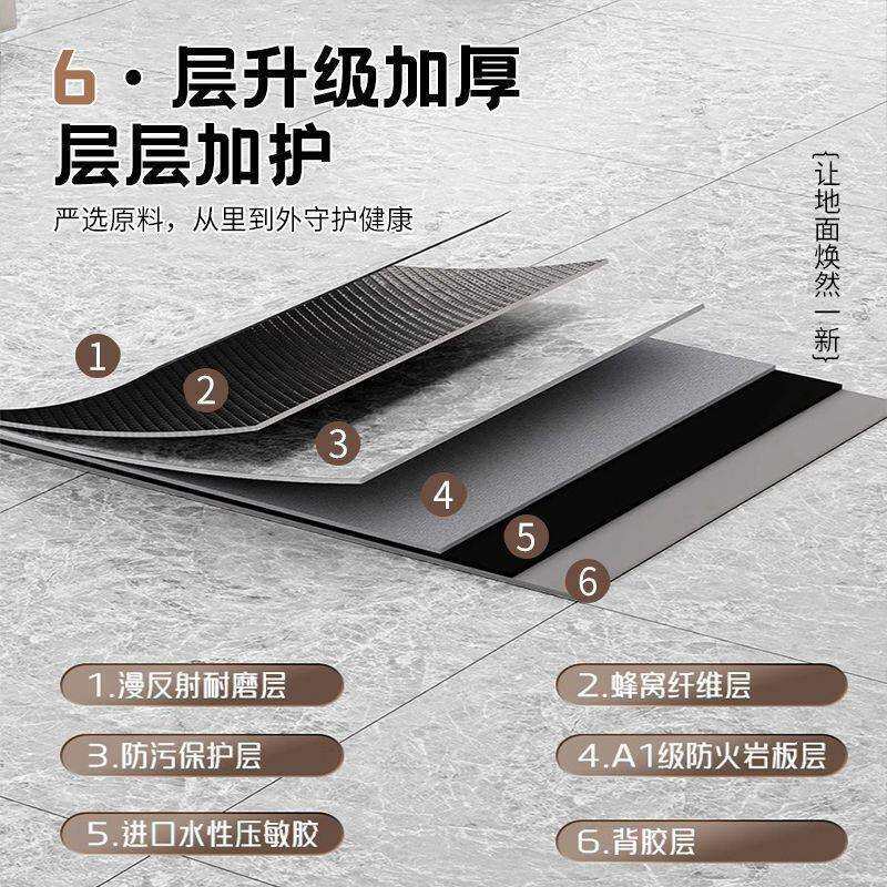 PVC地板贴自粘加厚耐磨防水塑胶地砖贴纸仿瓷砖家用地面翻新改造