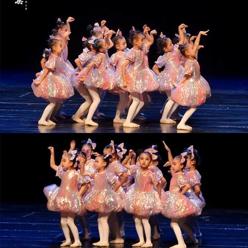踩雨水乐舞蹈表演服幼儿童可爱亮片公主蓬蓬裙冰淇淋的味道演出服