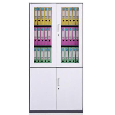 拆装钢制文件柜窄边办公铁皮资料书钢制柜矮柜套色档案带锁凭证柜