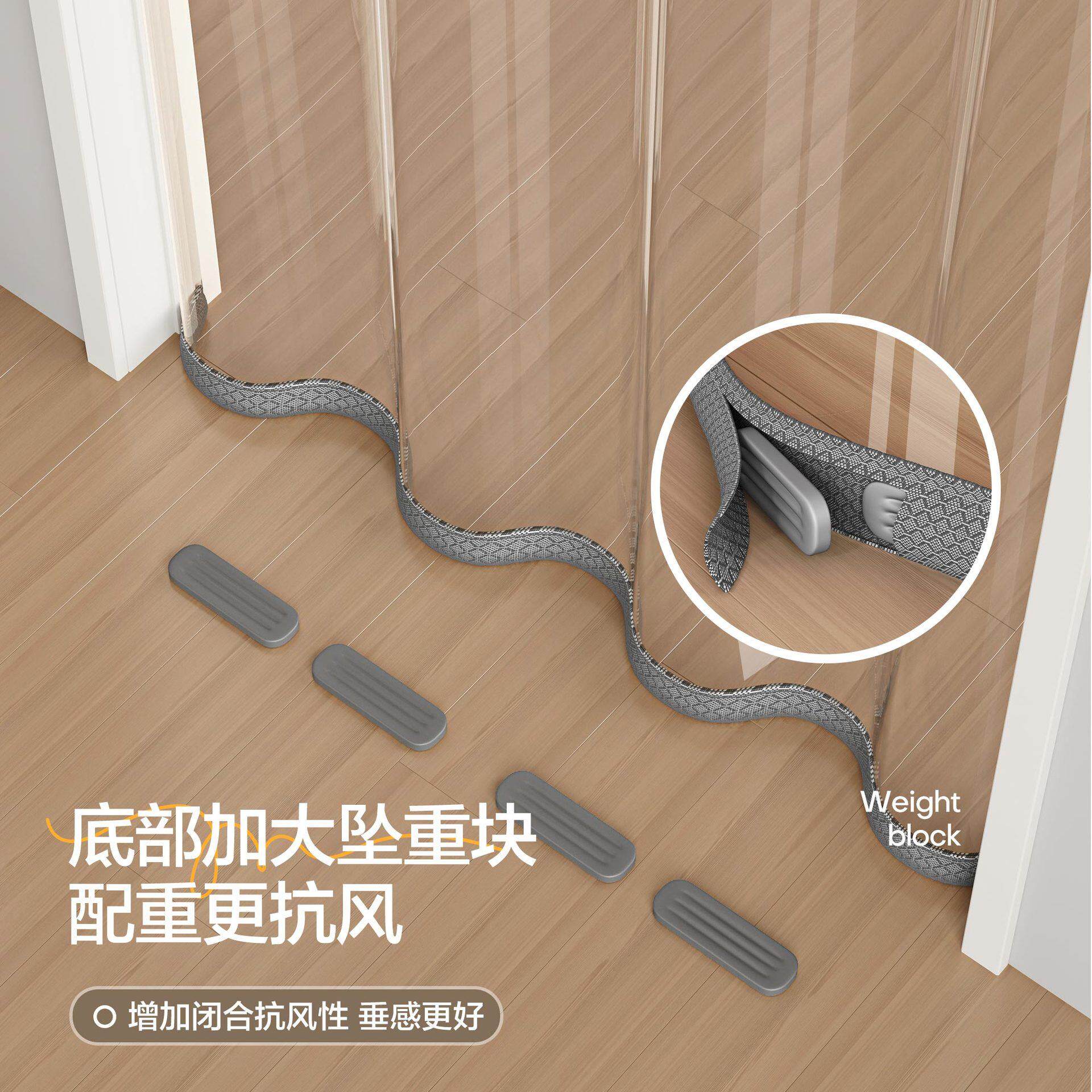 夏季空调挡防EVA铅坠风走间冷气家用明门帘透室内空隔断帘厨房油