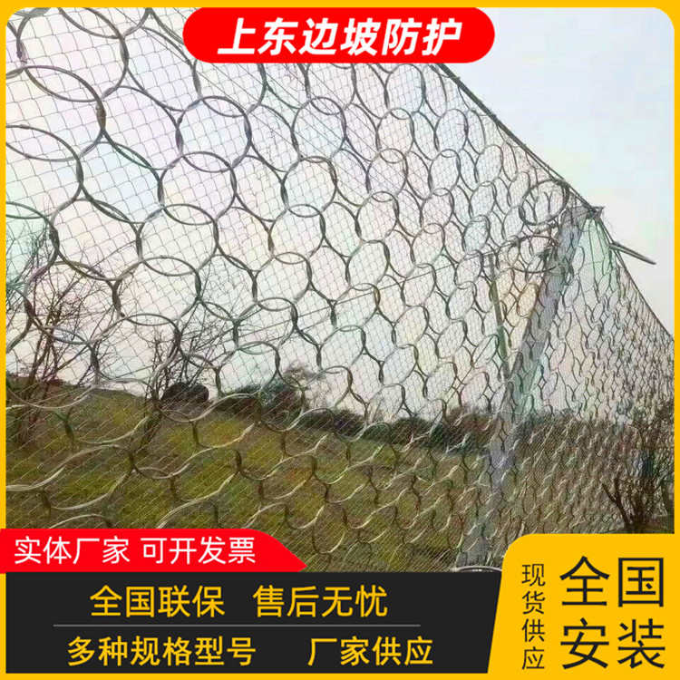 定制被动防护网 公路铁路防异物镀锌钢丝网 山体落石柔性防坠网