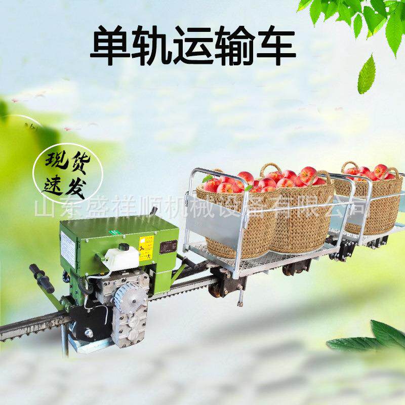 单轨运输车山地果园茶园丘陵农用轨道车大棚汽油索道过山车性能稳