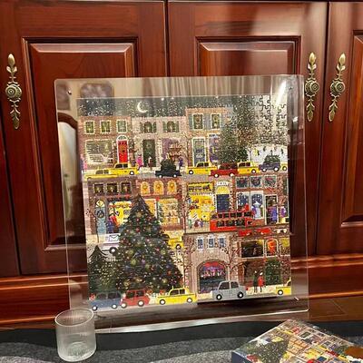 Galison冬灯拼图专用透明框压克力相框简约现代装饰框画 画框可挂