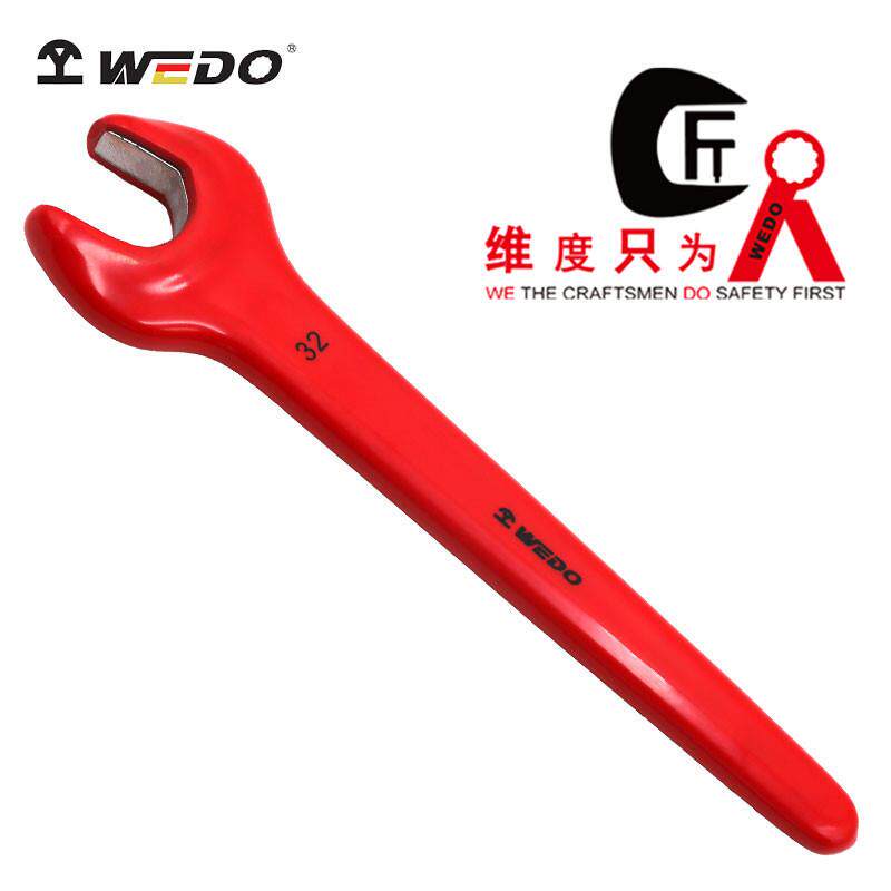 WEDO维度绝缘浸塑单头呆扳手耐压1000V电工专用单开口扳手呆扳手
