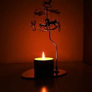 家用走马灯旋转烛台香薰蜡烛杯烛光晚餐节日道具香氛节日装饰