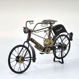 复古老式 金属摩托车摆件家居创意铁艺自行车模型酒柜摆设工艺品