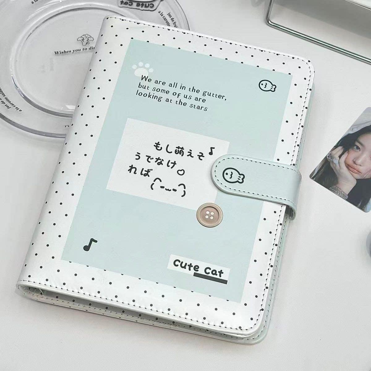 星星耳机小猫A5四宫格PU卡册ins可爱高颜值学生小卡收纳册相册本