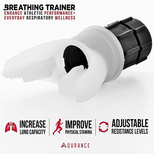 Fitness Trainer可携式肺活量腹部呼吸训练器潜水矽胶咬嘴呼吸器