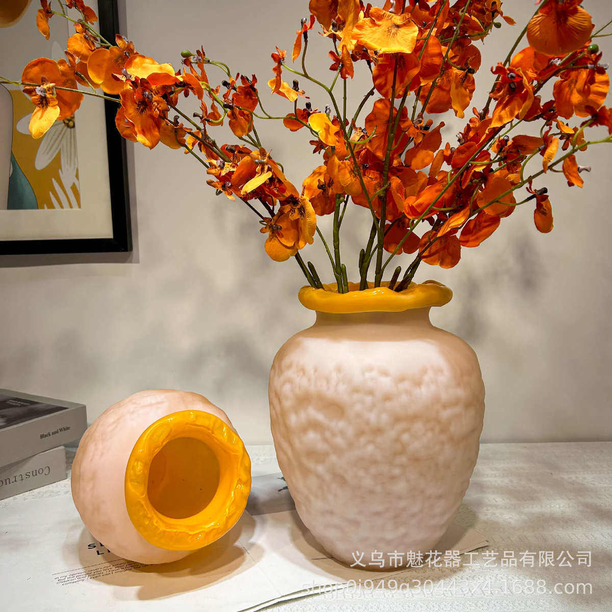 现代风手工琉璃磨刻芬顿花瓶水培插花卧室餐桌玄关样板间精致摆件,家居饰品,花瓶,淘宝优惠券,粉丝福利购,淘宝优惠卷