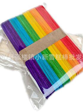 150彩色雪糕棒 手工制作dly材料冰糕棒 宽型彩色雪糕棒木棒