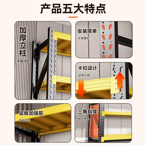 仓储货架仓库多层置物架重型储物架储物间超市车库快递家用货物架