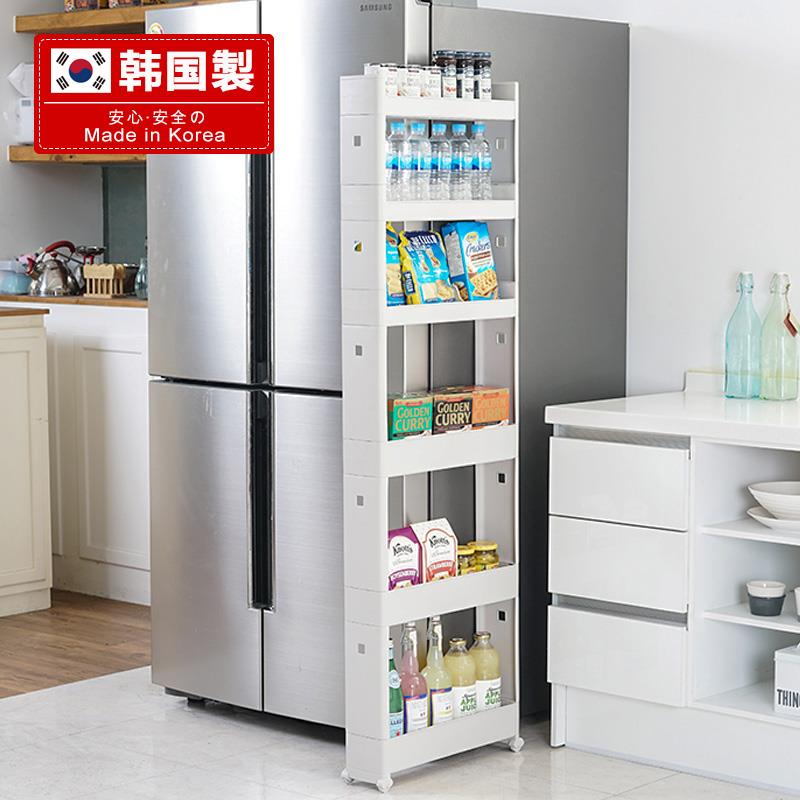 韩国夹缝置物架厨房超窄冰箱缝隙收纳层架化妆室洗衣机马桶窄缝柜