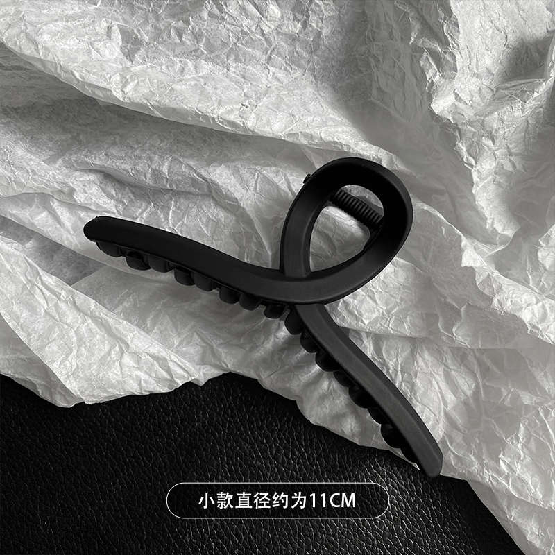 网红同款山茶花抓夹女新款轻奢简约鲨鱼夹ins风气质黑色发夹