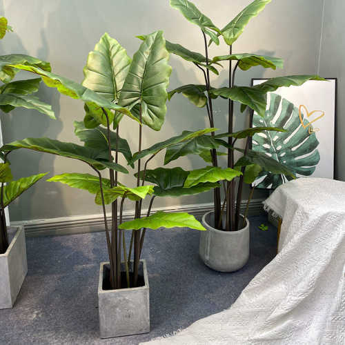 高端仿真植物 彩虹芋 喜林芋 大型室内落地盆栽家居酒店商场橱窗