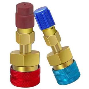 R1234yf加氟母接头转换R134a加氟口公接头铜直接头高低压一对