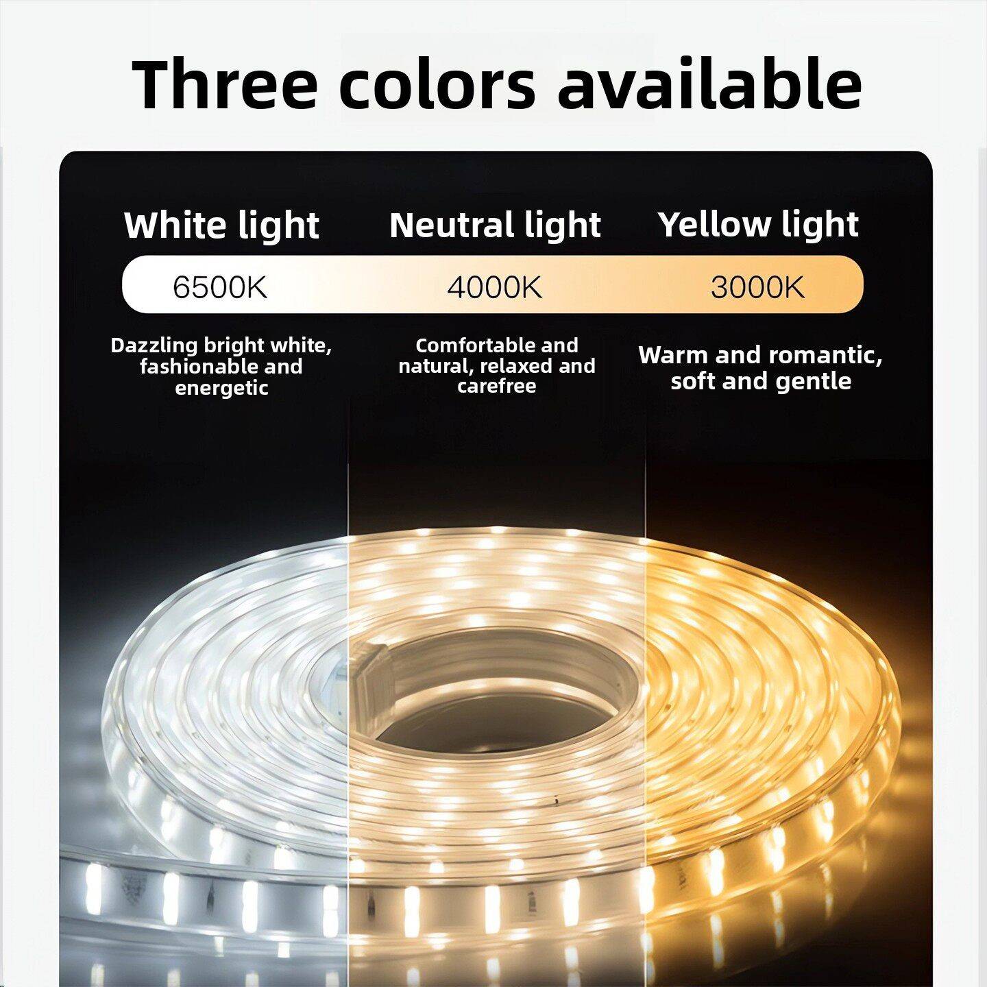 佛山照明led灯带户外防水220v客厅外墙工程室外暖光色高压带灯条