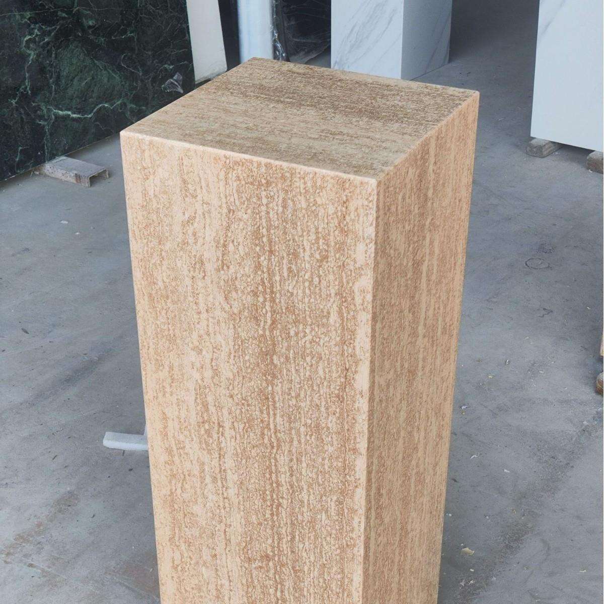 黄洞石柱子大理石底座雕塑摆件底台落地玄关装饰品展示台