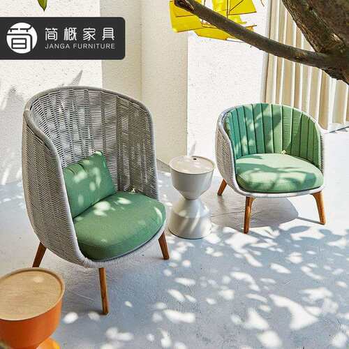 别墅庭院藤编沙发酒店台724懒人花躺椅天防水防晒园柚露木沙发阳