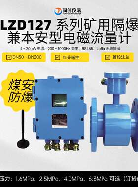LZD127/200G煤矿井下导电液体流量计管道分体式DN50-300煤安认证