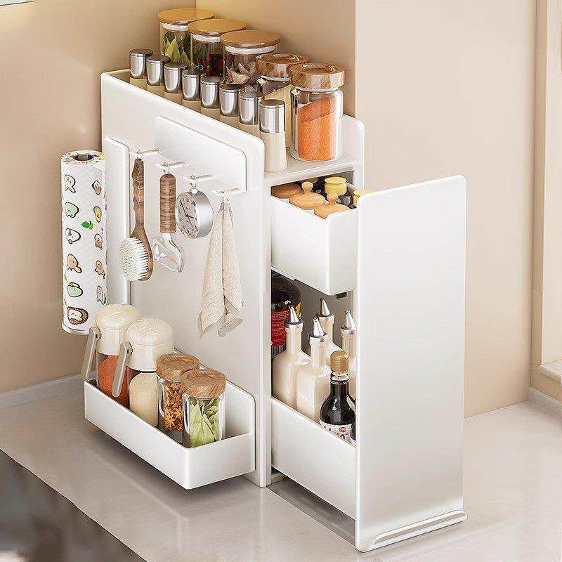 加厚厨房置物架多功能抽拉式极窄边调料品盐调味罐收纳盒台面架子,厨房/烹饪用具,调料置物架,淘宝优惠券,粉丝福利购,淘宝优惠卷