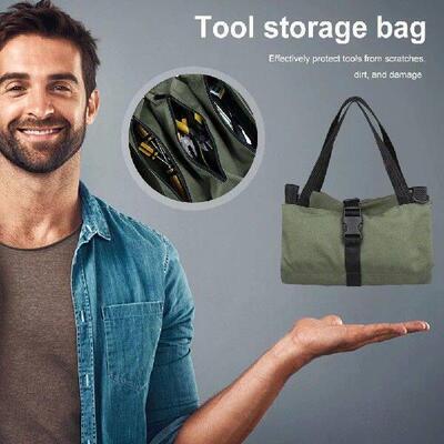 Tool Roll,Multi-Purpose Roll Up Tool Bag,Wrench Roll,Canvas