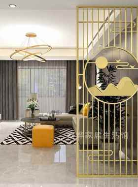 隔新中铁艺关断屏风客厅入户门遮挡玄不WNB锈钢办公式室餐厅装饰v