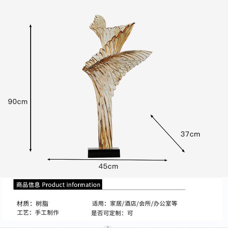 透明树脂雕塑轻奢装饰品酒店样板房软装抽象人物雕塑玄关摆件现代