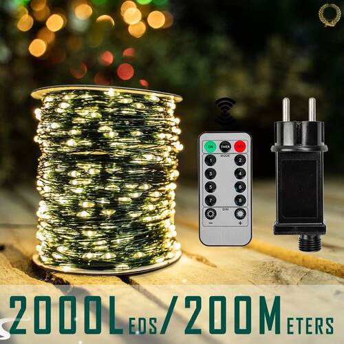 10m-200m LED串灯圣诞花环户外