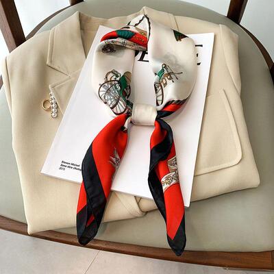 Luxury Brand Silk Satin Head Scarf For Women Animal Animal K