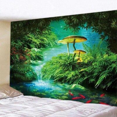 Fairytale forest psychedelic scene mushroom home decoration