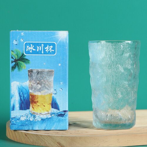 冰川纹玻璃杯子水杯女夏季啤酒杯家用牛奶茶杯男INS风饮料咖啡杯