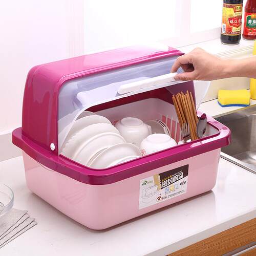现货厨房收纳用品 家用厨房餐具置物架塑料沥水碗盘架碗柜