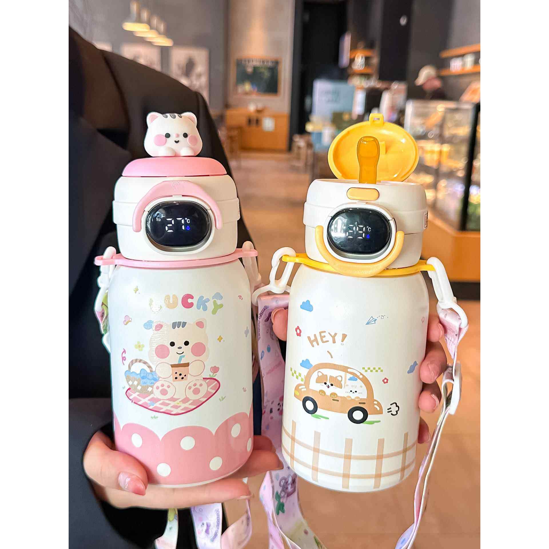 儿童保温杯女孩幼儿园智能显温吸管杯子高颜值初中生上学专用水杯,餐饮具,保冷/保温杯,淘宝优惠券,粉丝福利购,淘宝优惠卷