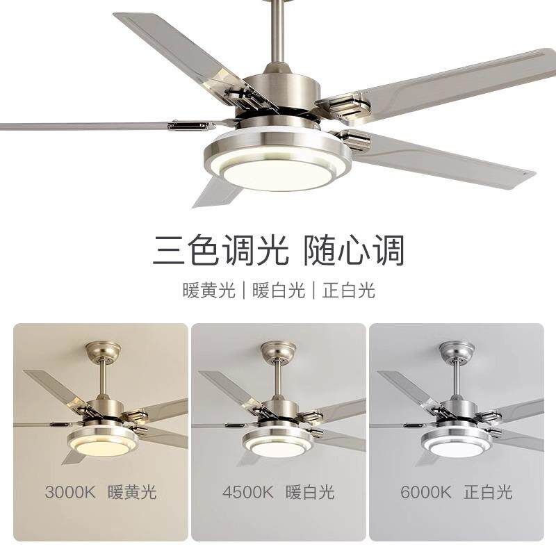 现简不锈钢风扇灯大风力吊扇灯767代餐厅约厅客家用一体带电風扇