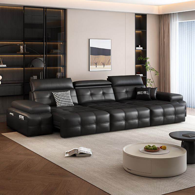 酷比得电动沙发床意式极简三人位小户型多功能伸缩真皮沙发客厅