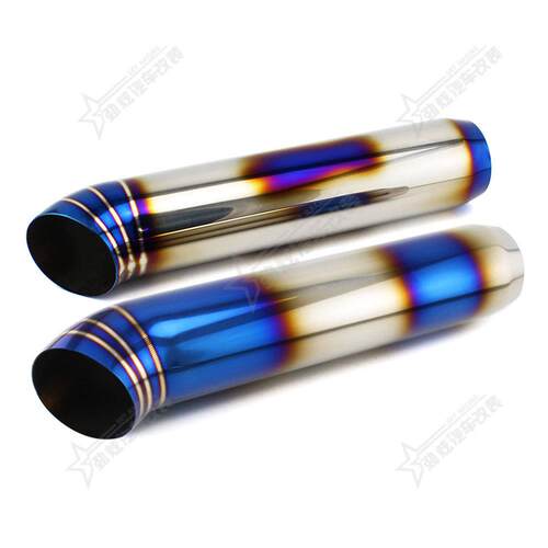 汽车改装个性炫酷烤蓝尾喉支架76mm67mm装饰消声器不锈钢排气管