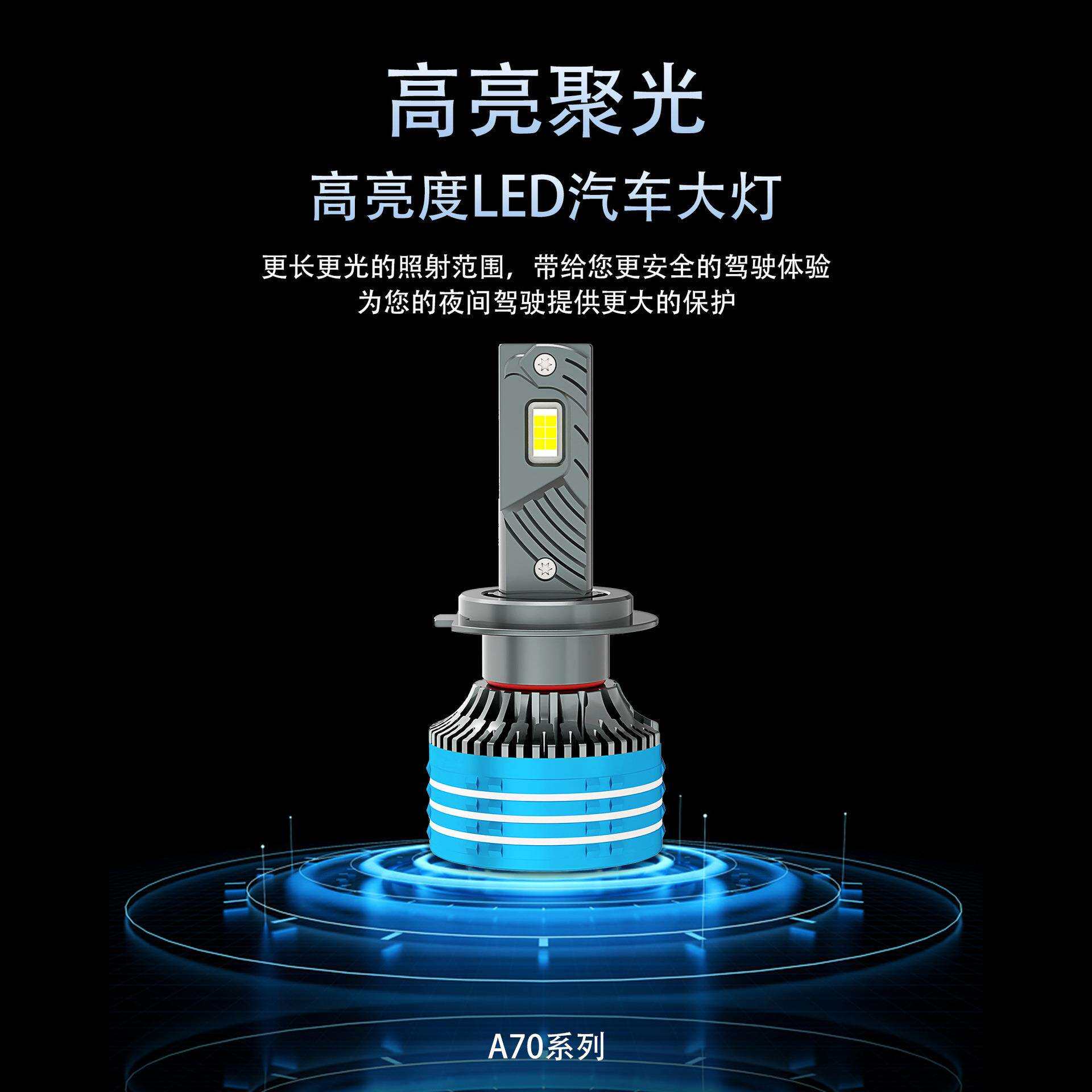 双铜管外置汽车led大灯泡超亮h7h11远近光车灯h4一体9012高亮度