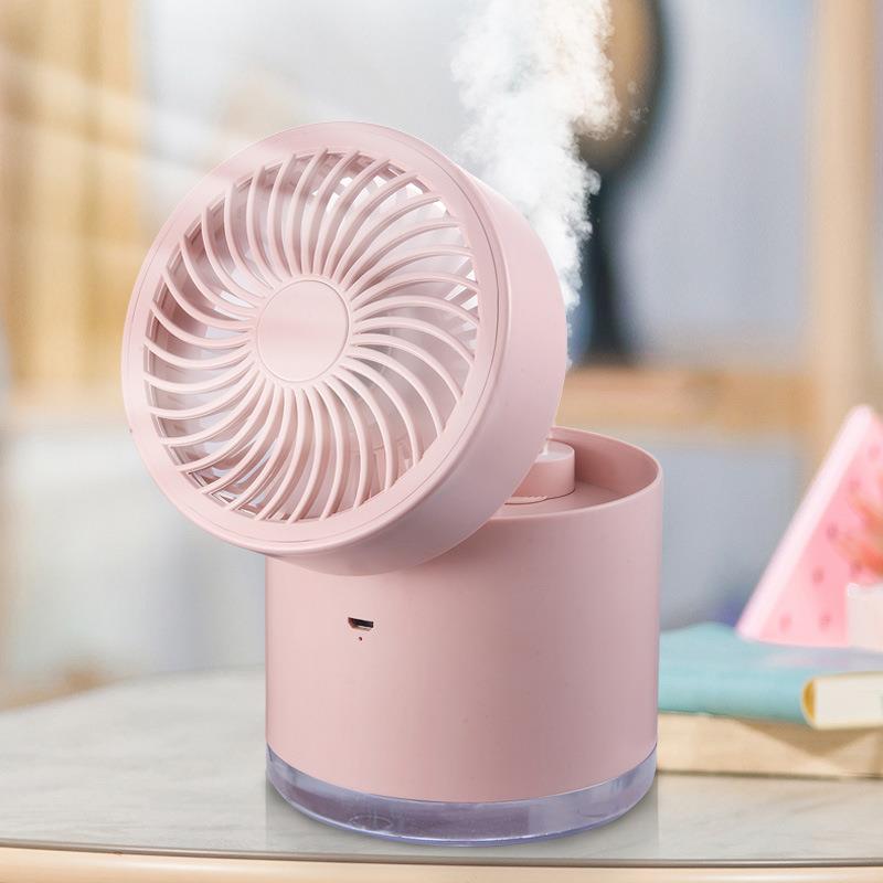 新款直销迷你充电风扇喷雾加湿器学生宿舍便携小型家用桌面实用小
