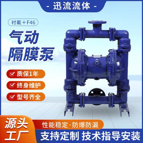 衬氟气动隔膜泵耐腐蚀泵微型水泵矿用压滤机入料泵泥浆化工泵现货