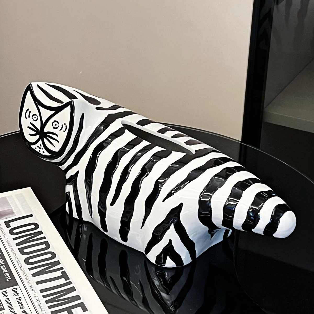 纸纸盒纸巾颜餐巾陶瓷盒值创意盒客厅卡通抽抽高纸盒摆件家用猫咪