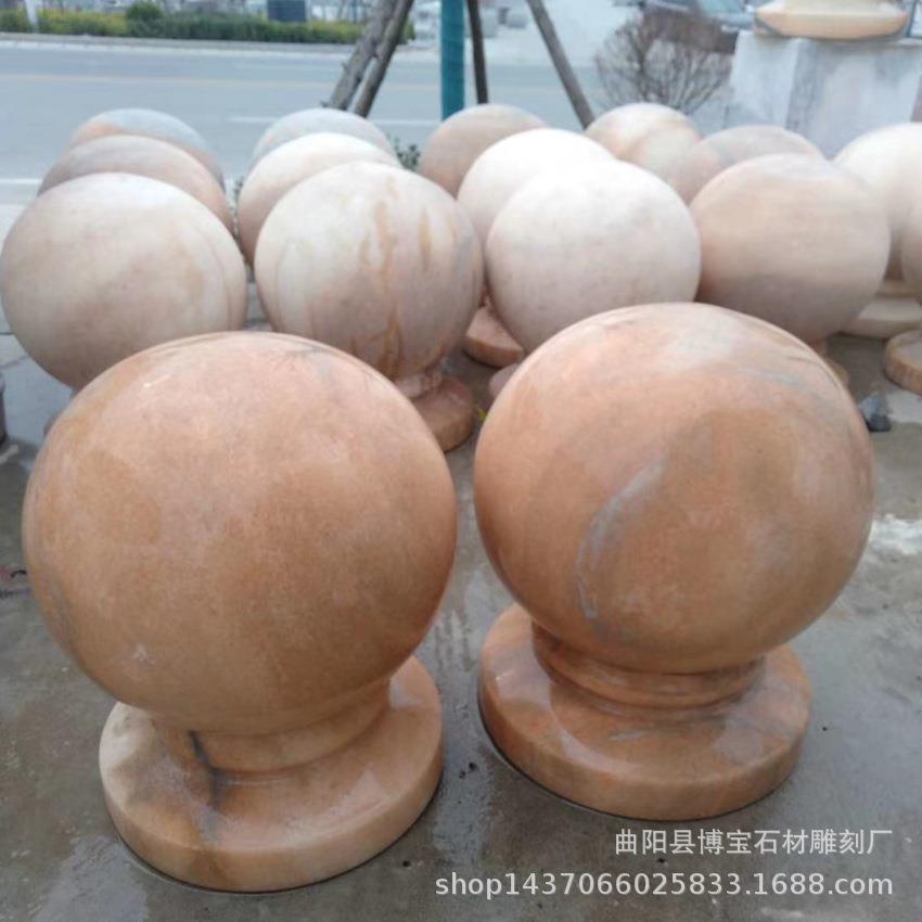 别墅门垛石球大理石石灯异型雕塑庭院大门景观装饰石球摆件优惠
