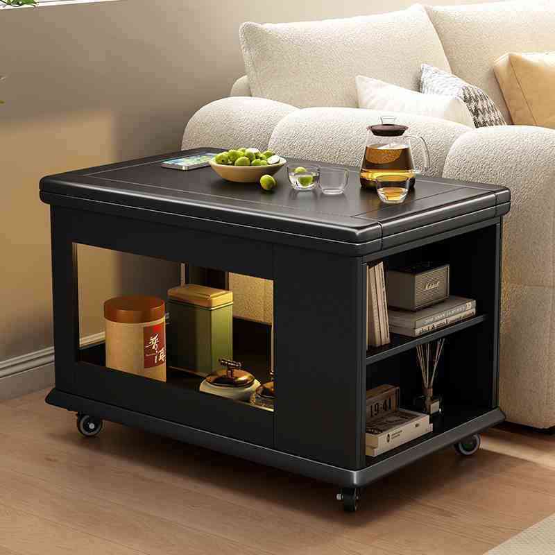 实木小推车茶几家用可折叠移动茶台小户型客厅多功能沙发边几茶桌