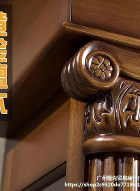 国赫姆勒机芯欧式落地豪华客厅钟机械座立钟实木76309雕花钟德古