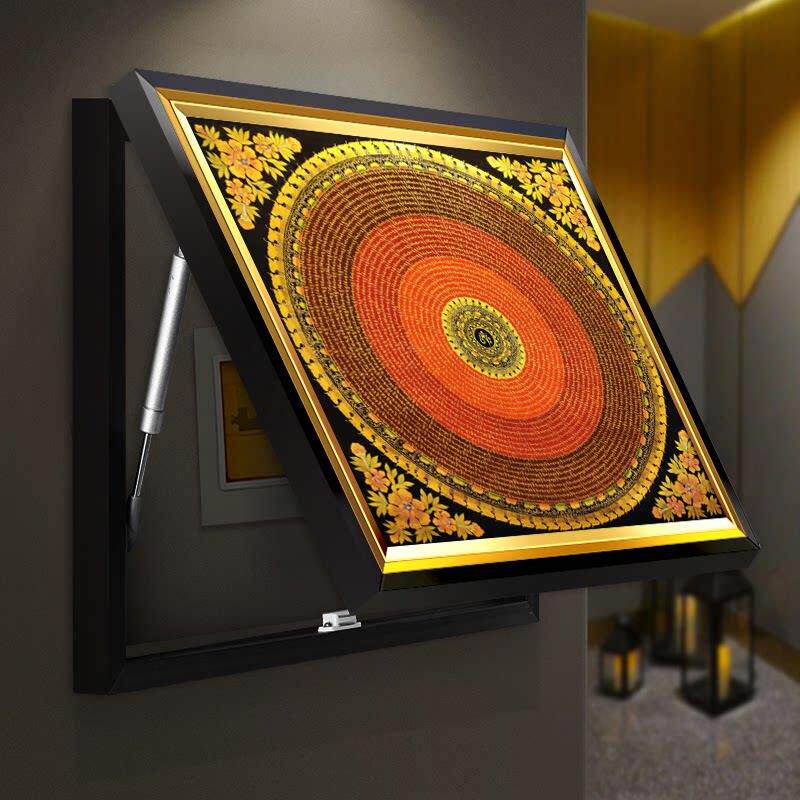 中式坛城观音唐卡中堂画玄关电表箱遮挡箱装饰画电闸盒开关盒墙画