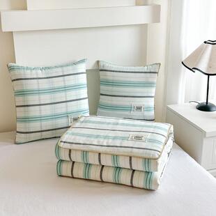 极全棉NS2507水洗棉简抱枕被A类多功全能小盖被折叠午休垫被棉靠