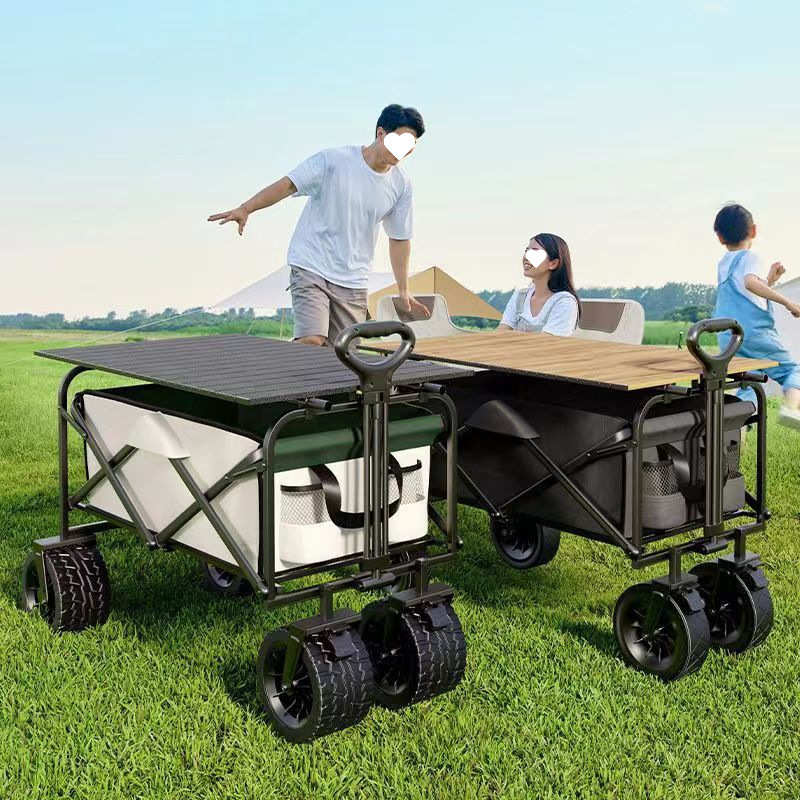 露营推车可折叠户外手推野餐车便携营地拖车拉杆多功能野营摆摊车