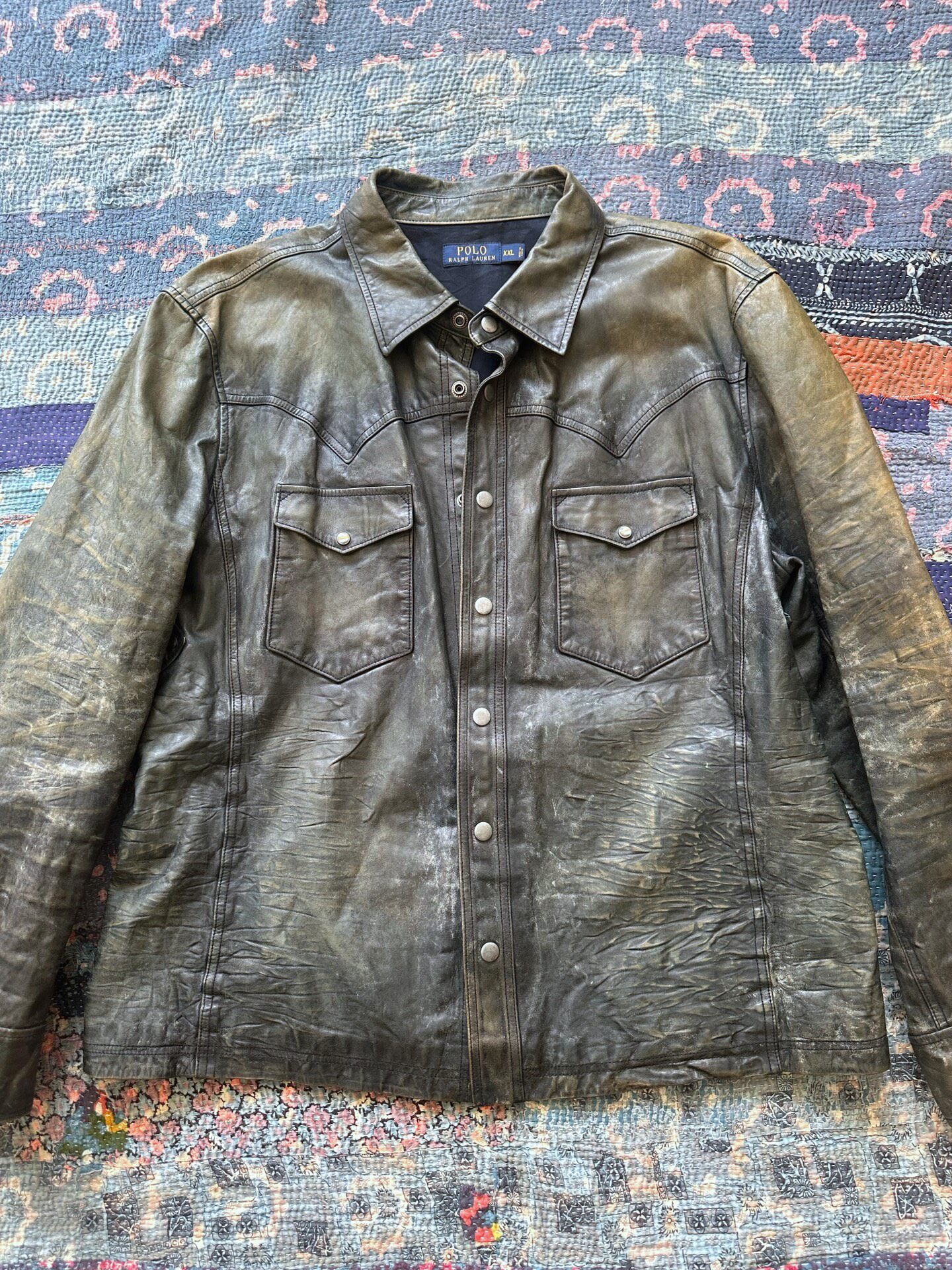 Polo Ralph Lauren Indigo Leather Jacket