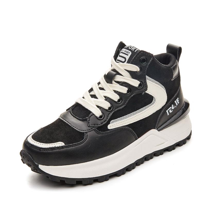 正品真皮高帮白鞋女024新款春季阿甘in老s运动休闲百搭冬小加2绒